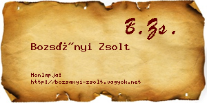 Bozsányi Zsolt névjegykártya