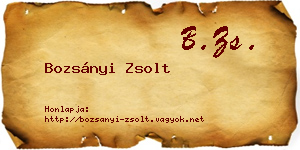 Bozsányi Zsolt névjegykártya